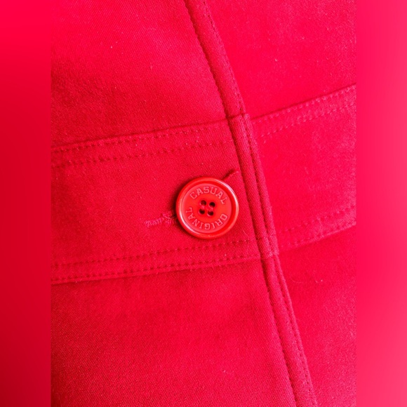 LUDIA Brand Red Button Down Blazer Vintage 80s 90s Suede Lined See Measurements - Picture 3 of 13